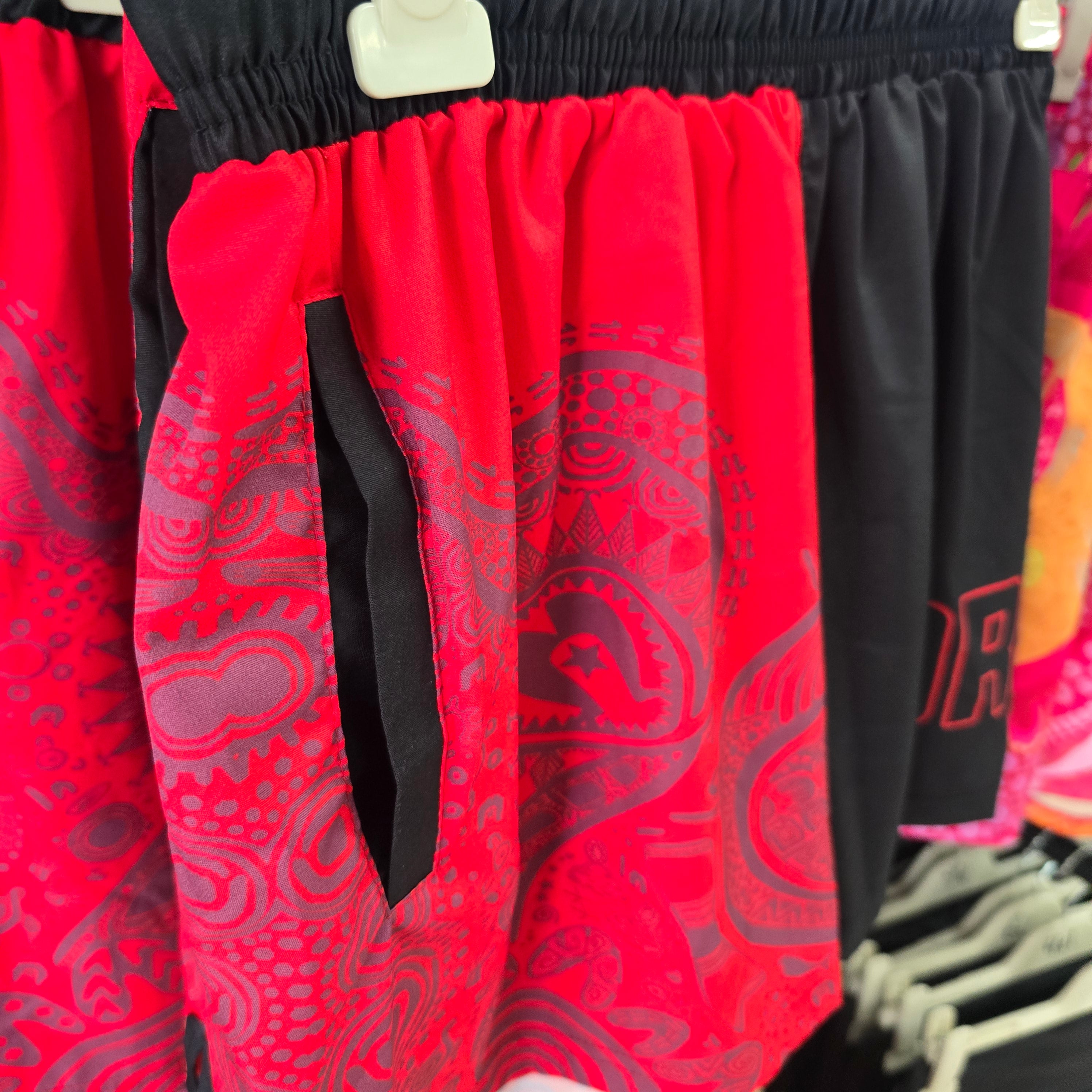 Quick Dry Shorts | Red & Black